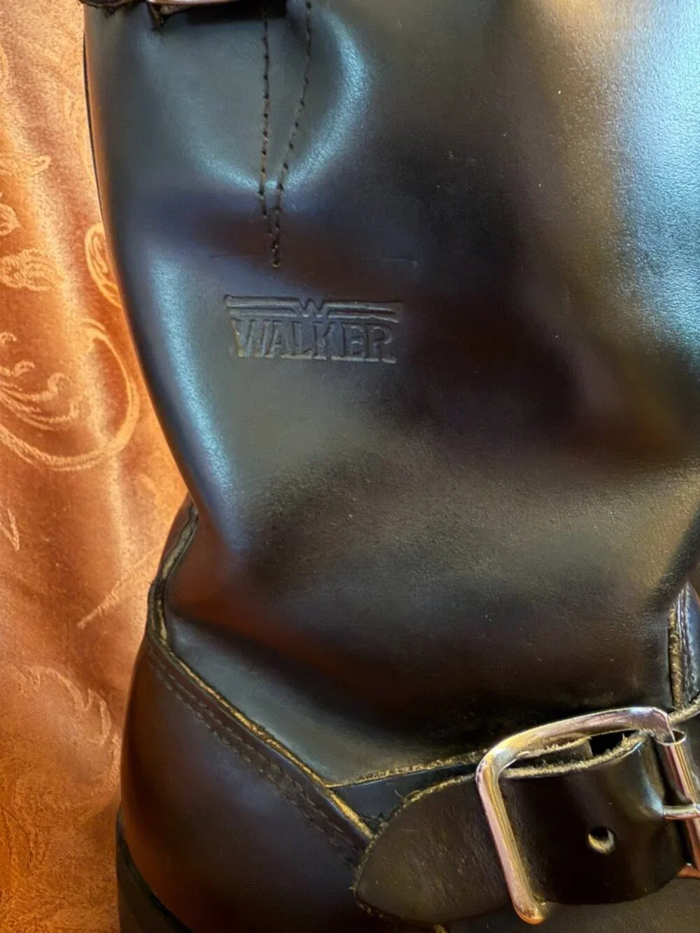 Vintage Walker Black Leather Engineer/Moto Boots Men's Size 7.5 (Women’s Sz 9) - Picture 14 of 15